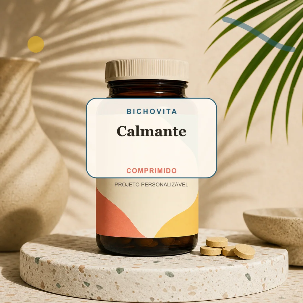 Calmante em comprimido, conceito de suplemento pet de marca própria Bichovita
